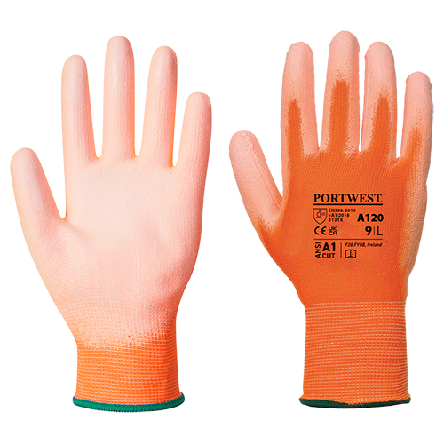 PU Palm Glove, OrOr Size Large R/Fit