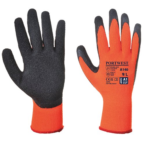 Thermal Grip Glove, OrBk Size Large B/Fit