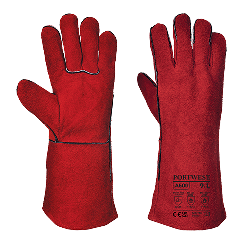 Welders Gauntlet, Red Size XL R/Fit