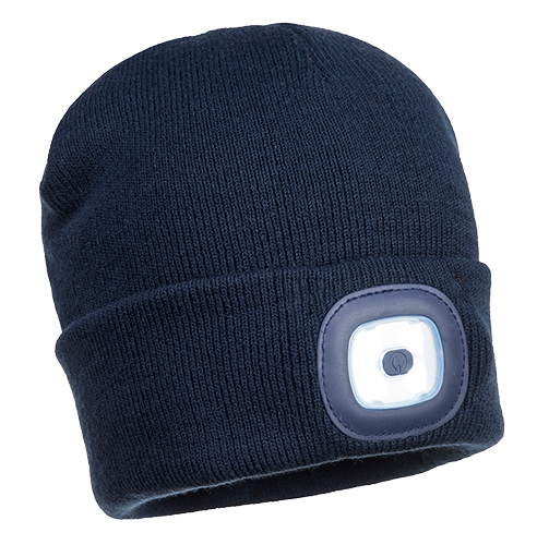 PORTWEST BEANIE WITH RECHARGEABLE LED ONE-SIZE NAVY 