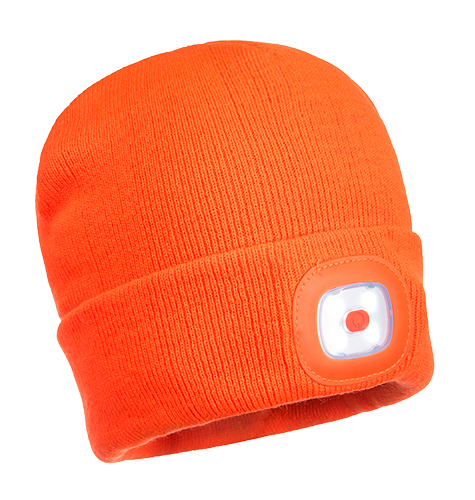PORTWEST BEANIE WITH RECHARGEABLE LED ONE-SIZE ORANGE