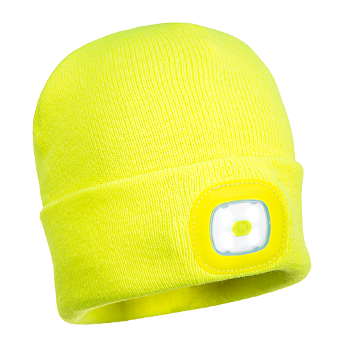 PORTWEST BEANIE WITH RECHARGEABLE LED ONE-SIZE YELLOW