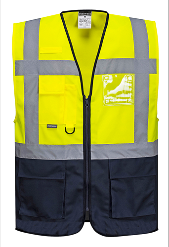 PORTWEST VEST WARSAW EXECUTIVE YELLOW/NAVY 3XL 