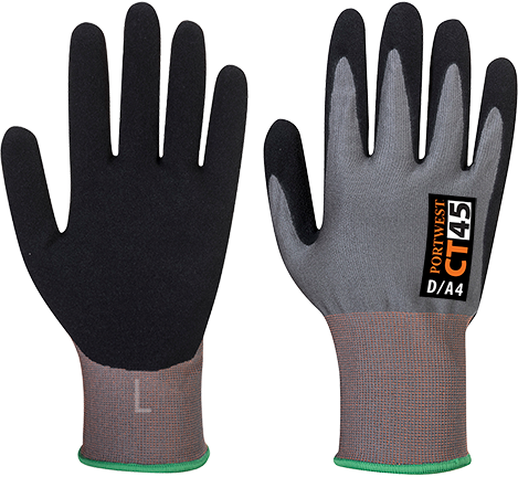 HR Nitrile Foam, GreyBk Size Large R/Fit