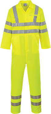 Hi-Vis P/C Coverall, Yellow, Small, Regular ( E042 )