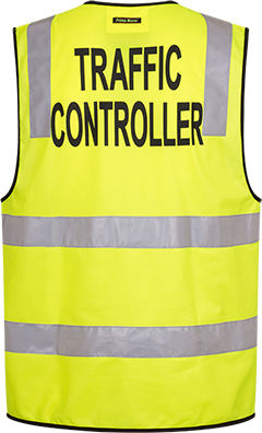 PRIME MOVER ZIP TRAFFIC CONTROL VEST DAY/NIGHT YELLOW 3XL