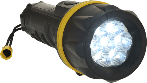 7 LED Rubber Torch, YeBk R/Fit
