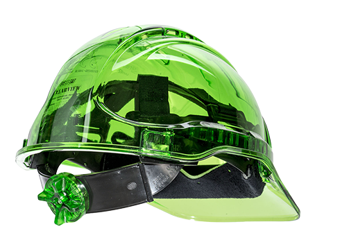 Peak View Ratchet Vent Helmet, Green R/Fit