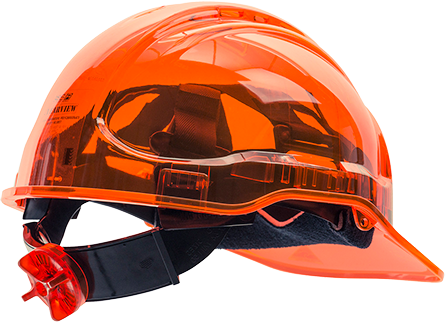 Peak View Ratchet Vent Helmet, Orange R/Fit