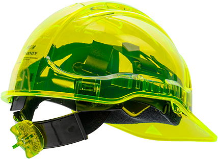Peak View Ratchet Vent Helmet, Yellow R/Fit