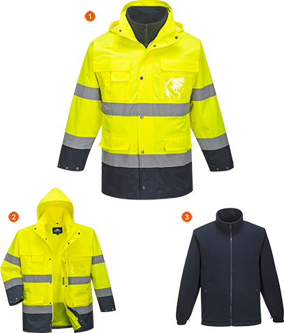 Hi-Vis Lite 3in1 Jacket, Yellow/Navy, Small ( S162 )