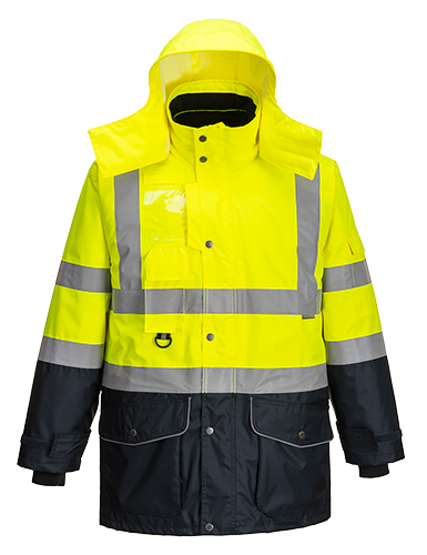 Hi-Vis 7in1 Contrast Jacket, Yellow/Navy, Medium ( S426 )