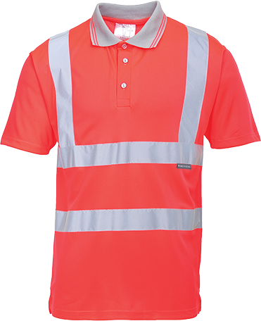 Hi-Vis S/S Polo Shirt, Red, Small ( S477 )