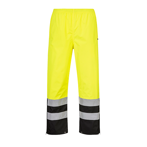 Hi-Vis Rain Pants, YeBk Size 4XL R/Fit
