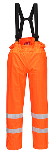 PORTWEST PANTS BIZFLAME RAIN UNLINED HI-VIS ANTISTATIC FR ORANGE 3XL