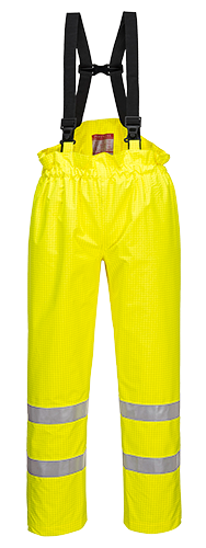 PORTWEST PANTS BIZFLAME RAIN UNLINED HI-VIS ANTISTATIC FR YELLOW 3